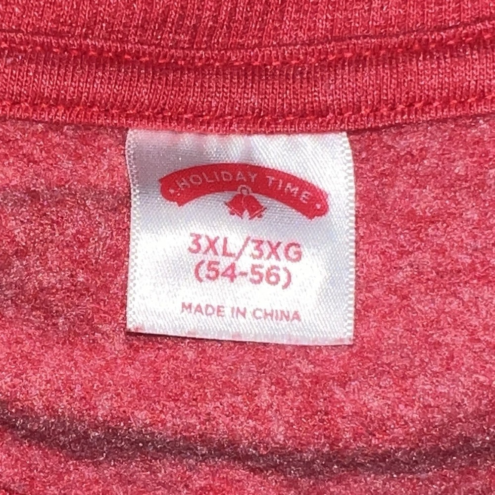 Red Sleighin It Crewneck Christmas Santa Reindeer Holiday Sweatshirt 3XL 54-56 - Picture 3 of 8